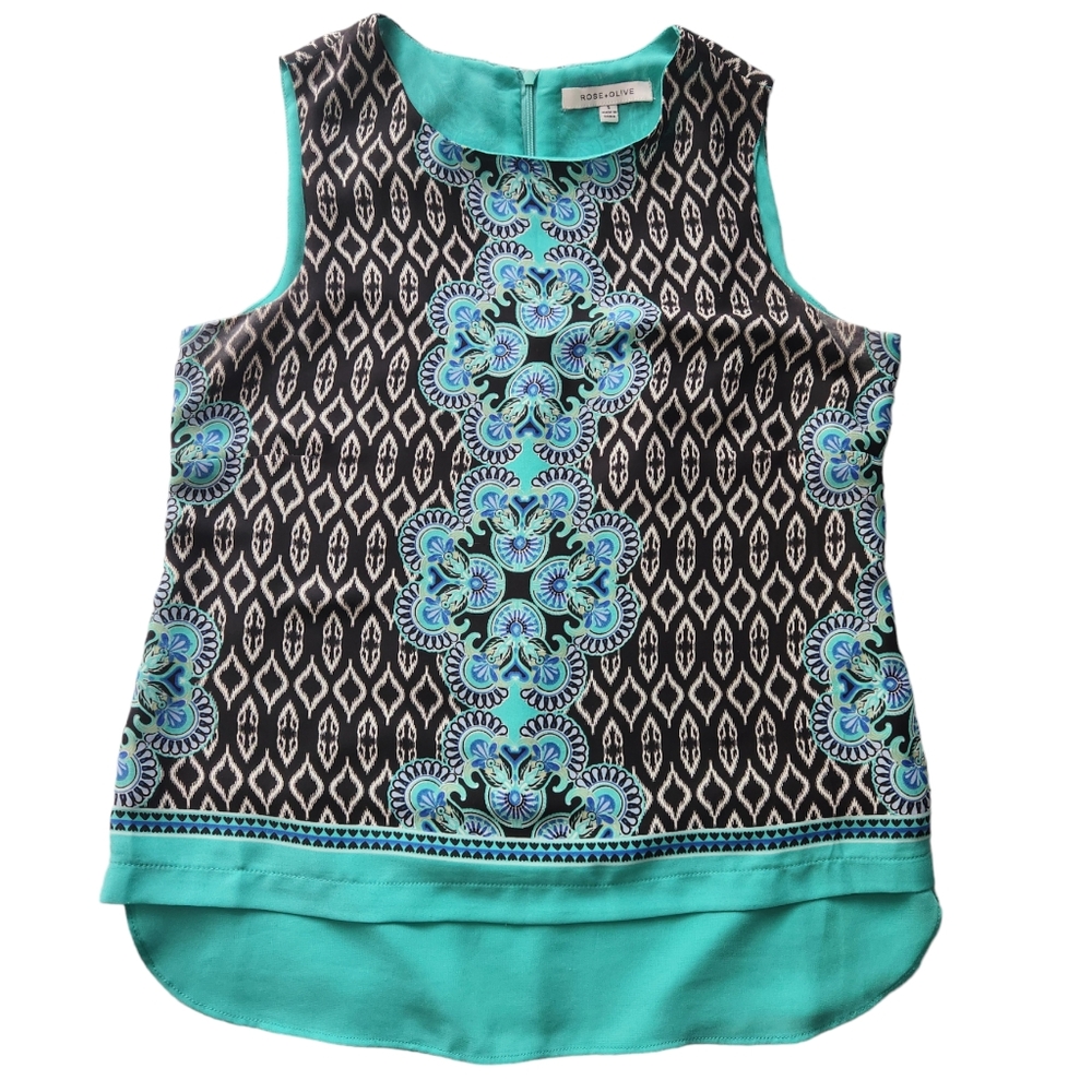 Rose + Olive Sleeveless Blouse